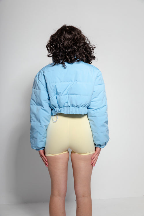 Cloud9 Blue Crop Puffer Jacket