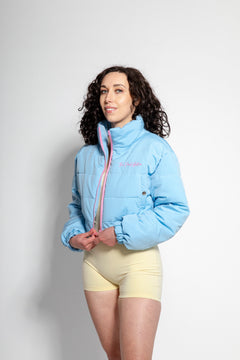 Cloud9 Blue Crop Puffer Jacket