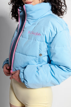 Cloud9 Blue Crop Puffer Jacket