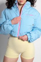 Cloud9 Blue Crop Puffer Jacket