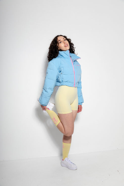 Cloud9 Blue Crop Puffer Jacket
