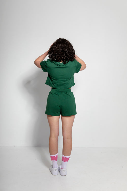 Annabelle Short - 100% Heavy Cotton Green Casual Summer Short