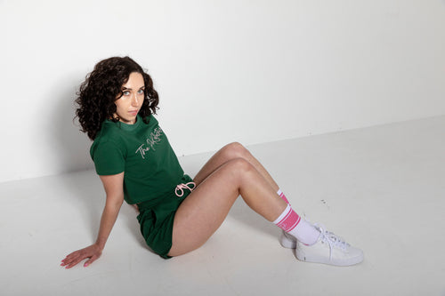 Annabelle Short - 100% Heavy Cotton Green Casual Summer Short