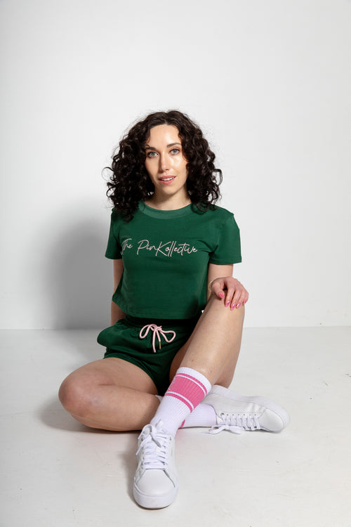Annabelle Crop Tee - Green Casual Summer Outfit