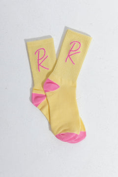Pink and Yellow Designer Socks - Buttercream Delight Edition By Pinkollective