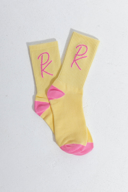 Pink and Yellow Designer Socks - Buttercream Delight Edition By Pinkollective