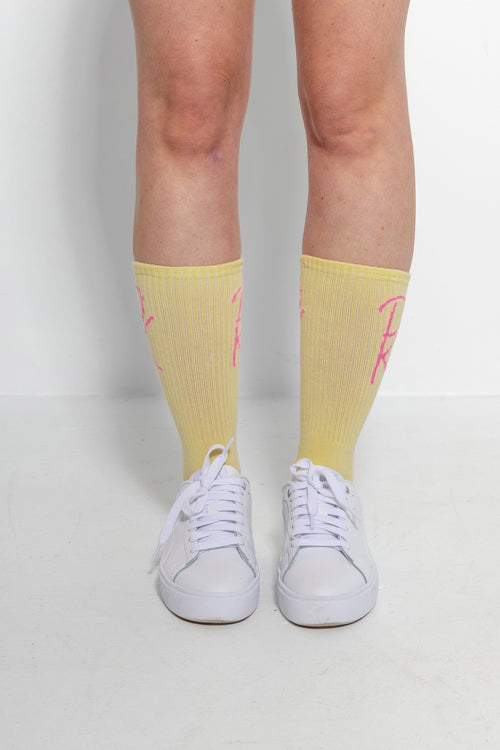 Pink and Yellow Designer Socks - Buttercream Delight Edition By Pinkollective