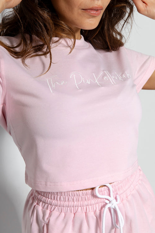 Annabelle Crop Tee - Pink Casual Summer Outfit